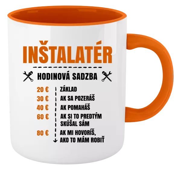 Hrnček  Hodinová sadzba - inštalatér