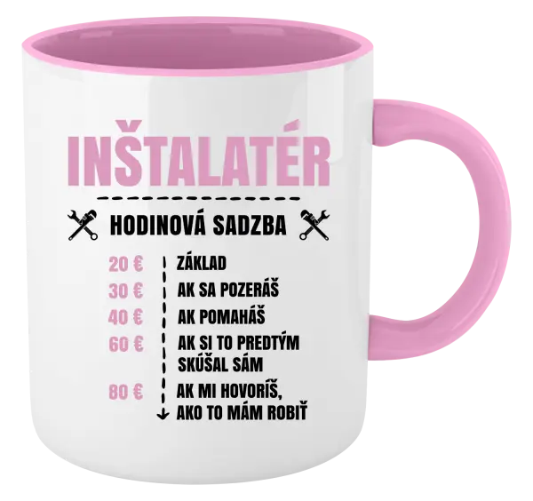 Hrnček  Hodinová sadzba - inštalatér