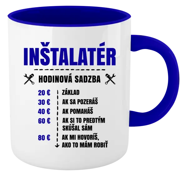 Hrnček  Hodinová sadzba - inštalatér