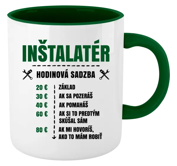 Hrnček  Hodinová sadzba - inštalatér