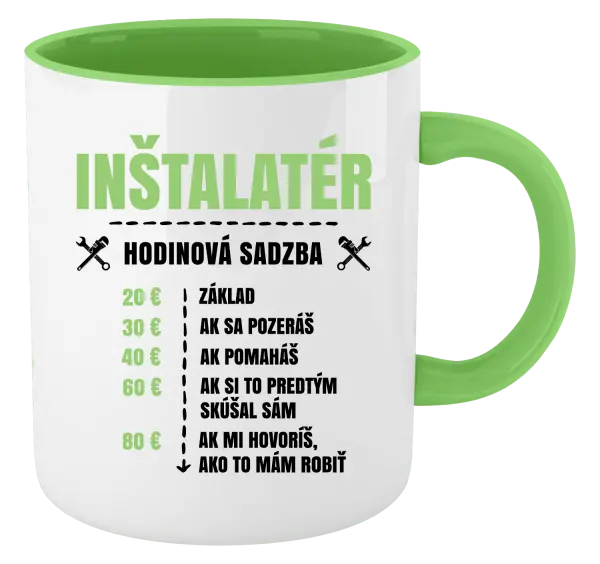 Hrnček  Hodinová sadzba - inštalatér