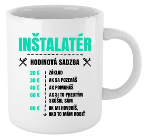 Hrnček Hodinová sadzba - inštalatér