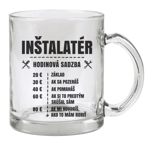Hrnček Hodinová sadzba - inštalatér