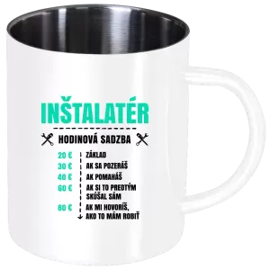 Nerezový hrnček Hodinová sadzba - inštalatér