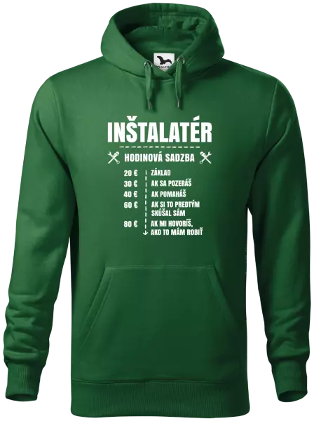 Pánska mikina Hodinová sadzba - inštalatér