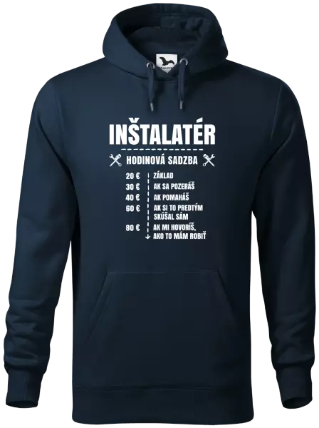 Pánska mikina Hodinová sadzba - inštalatér