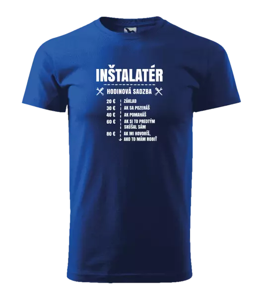 Pánske tričko Hodinová sadzba - inštalatér