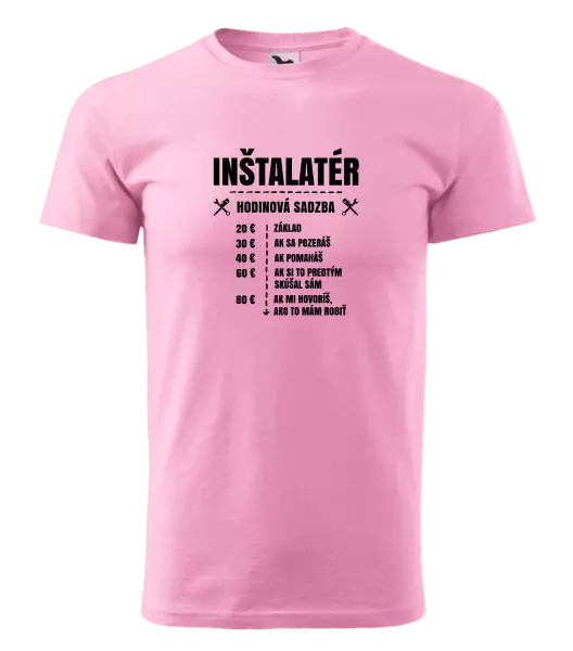 Pánske tričko Hodinová sadzba - inštalatér