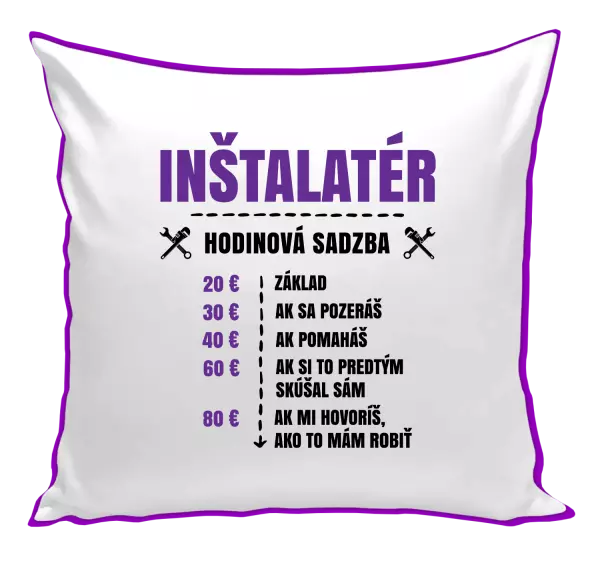 Vankúš Hodinová sadzba - inštalatér