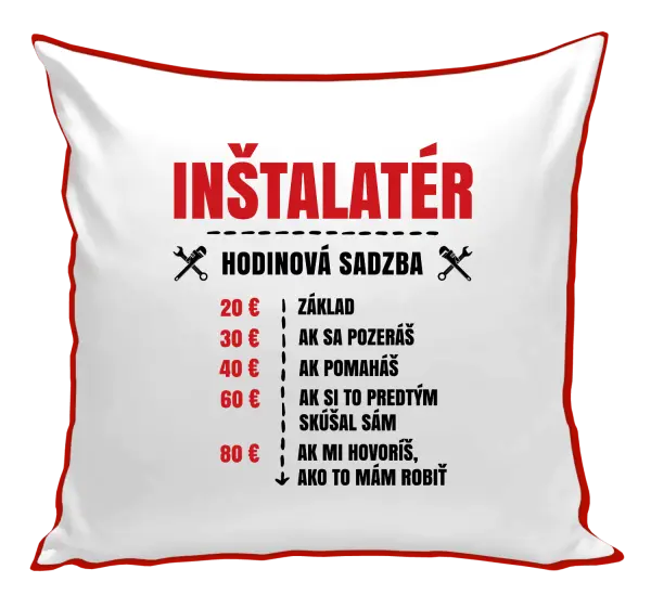 Vankúš Hodinová sadzba - inštalatér