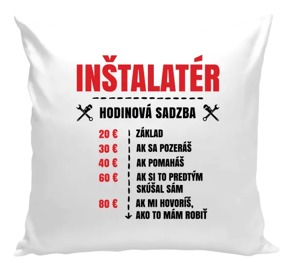Vankúš Hodinová sadzba - inštalatér