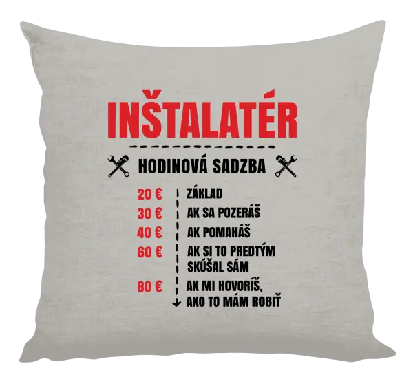 Vankúš Hodinová sadzba - inštalatér