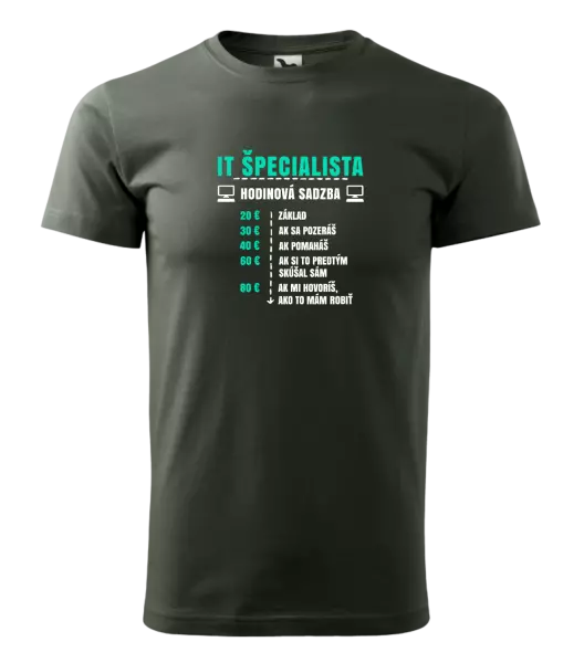 Pánske tričko Hodinová sadzba - IT špecialista