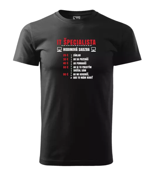 Pánske tričko Hodinová sadzba - IT špecialista
