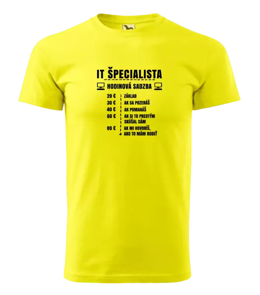 Pánske tričko Hodinová sadzba - IT špecialista