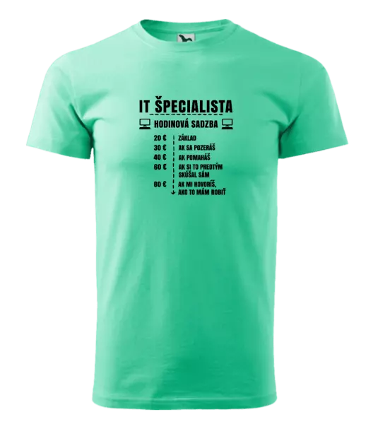 Pánske tričko Hodinová sadzba - IT špecialista
