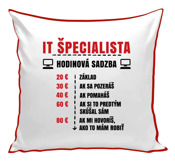 Vankúš Hodinová sadzba - IT špecialista