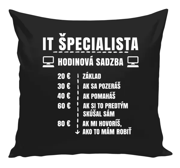 Vankúš Hodinová sadzba - IT špecialista