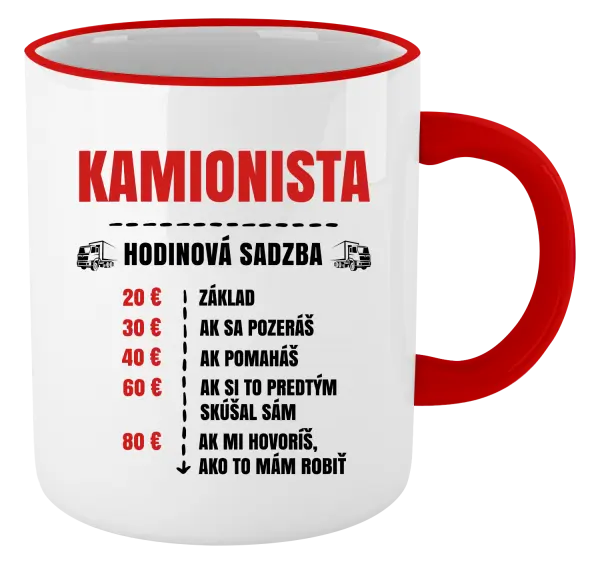 Hrnček Hodinová sadzba - kamionista