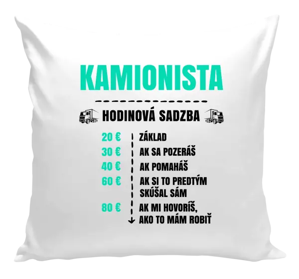 Vankúš Hodinová sadzba - kamionista