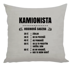 Vankúš Hodinová sadzba - kamionista