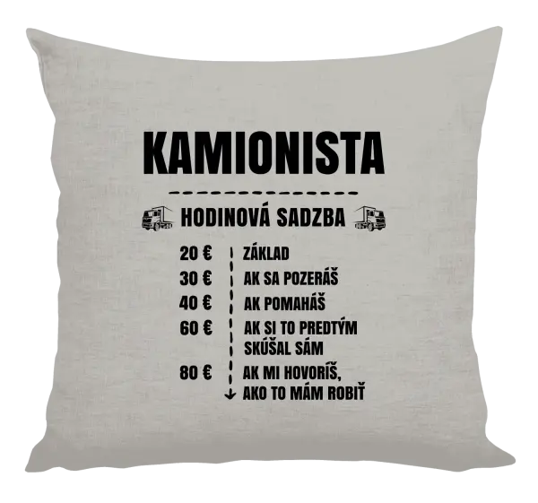 Vankúš Hodinová sadzba - kamionista