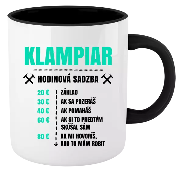 Hrnček  Hodinová sadzba - klampiar