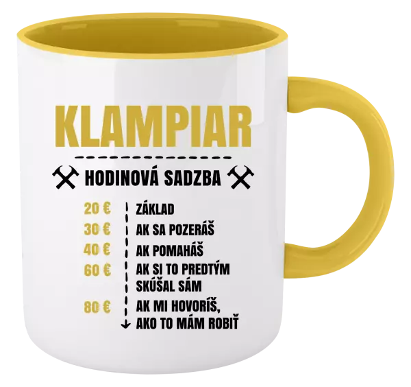 Hrnček  Hodinová sadzba - klampiar