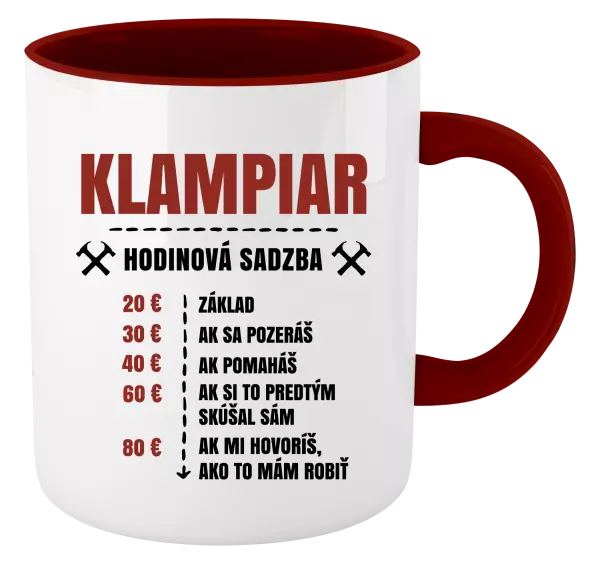 Hrnček  Hodinová sadzba - klampiar