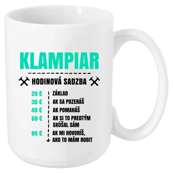 Hrnček Hodinová sadzba - klampiar