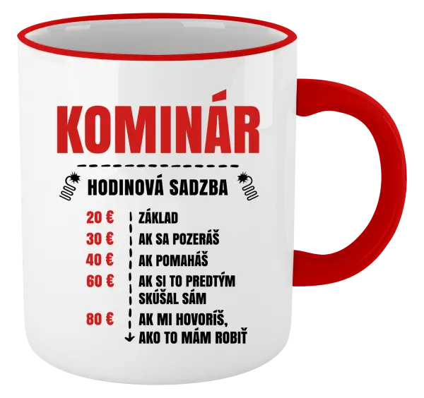 Hrnček Hodinová sadzba - kominár