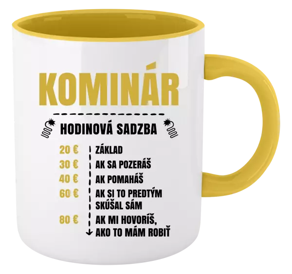 Hrnček  Hodinová sadzba - kominár