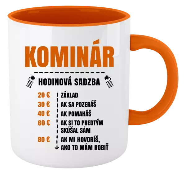 Hrnček  Hodinová sadzba - kominár