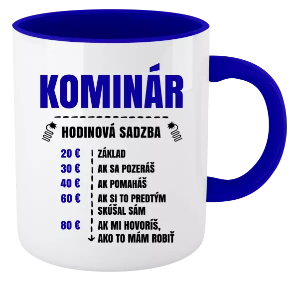 Hrnček  Hodinová sadzba - kominár
