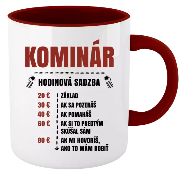 Hrnček  Hodinová sadzba - kominár