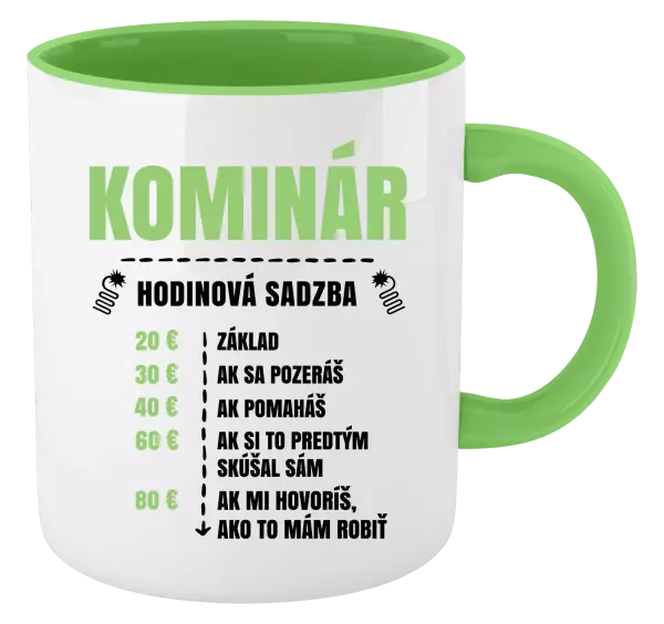 Hrnček  Hodinová sadzba - kominár