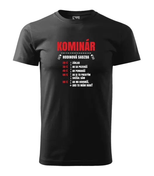 Pánske tričko Hodinová sadzba - kominár