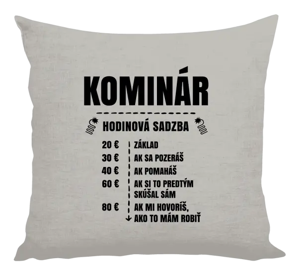 Vankúš Hodinová sadzba - kominár