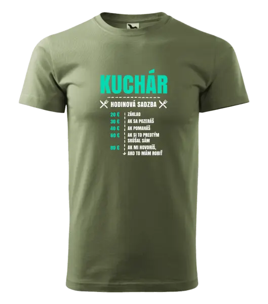 Pánske tričko Hodinová sadzba - kuchár