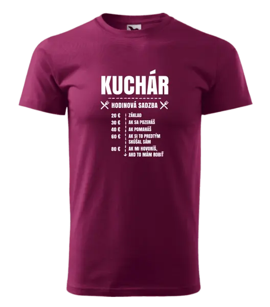 Pánske tričko Hodinová sadzba - kuchár