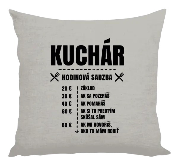 Vankúš Hodinová sadzba - kuchár