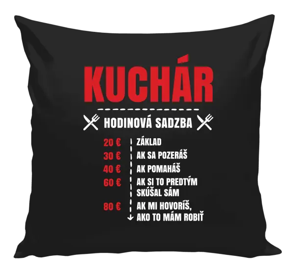 Vankúš Hodinová sadzba - kuchár