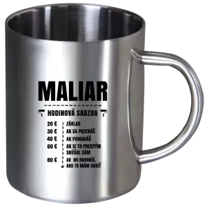 Nerezový hrnček Hodinová sadzba - maliar