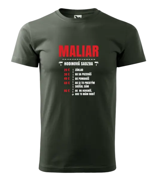 Pánske tričko Hodinová sadzba - maliar