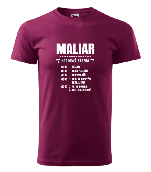 Pánske tričko Hodinová sadzba - maliar