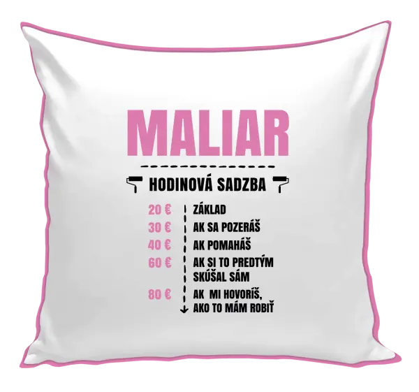 Vankúš Hodinová sadzba - maliar