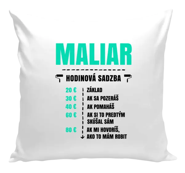 Vankúš Hodinová sadzba - maliar