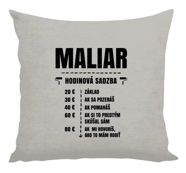Vankúš Hodinová sadzba - maliar
