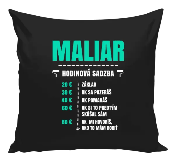 Vankúš Hodinová sadzba - maliar
