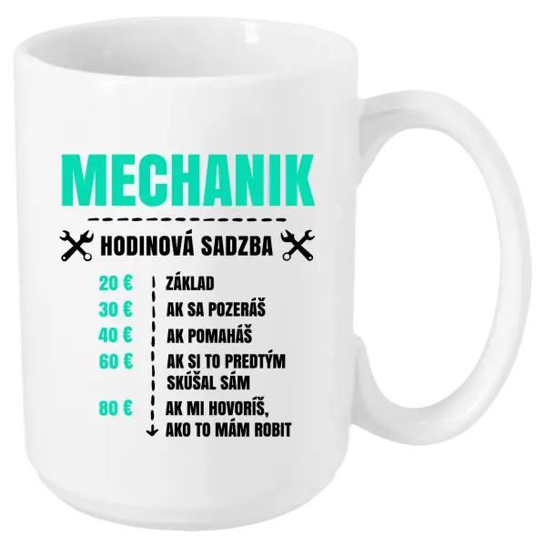 Hrnček Hodinová sadzba - mechanik